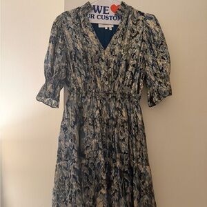 ba&sh Blue and Black Mini Dress